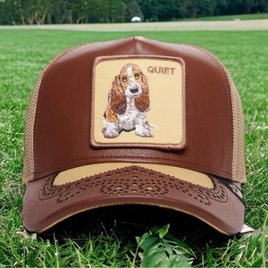 Goorin Bros Farm Trucker Hat TIPPY TOES QUIET Dachshunds Puppy Friday Drop Brown